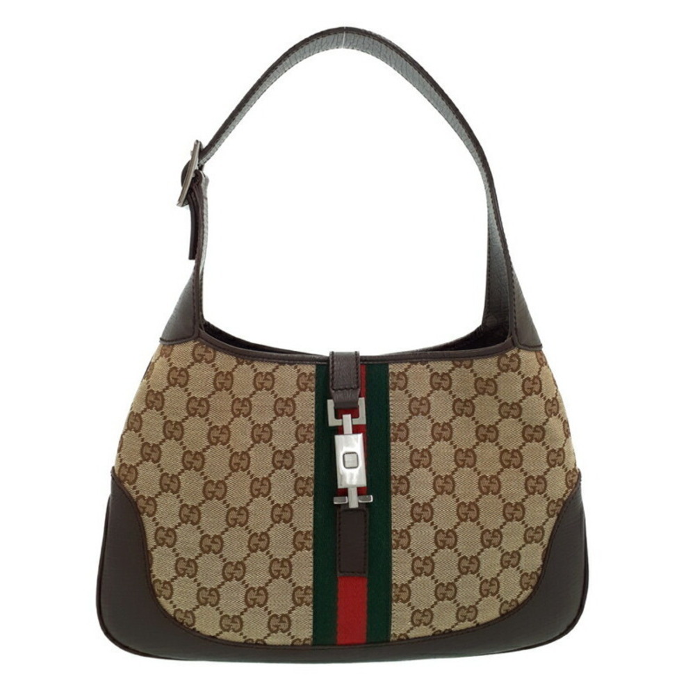 Gucci Web Shoulder Jackie Brown Bag Leather Stripe - Picture 2 of 9
